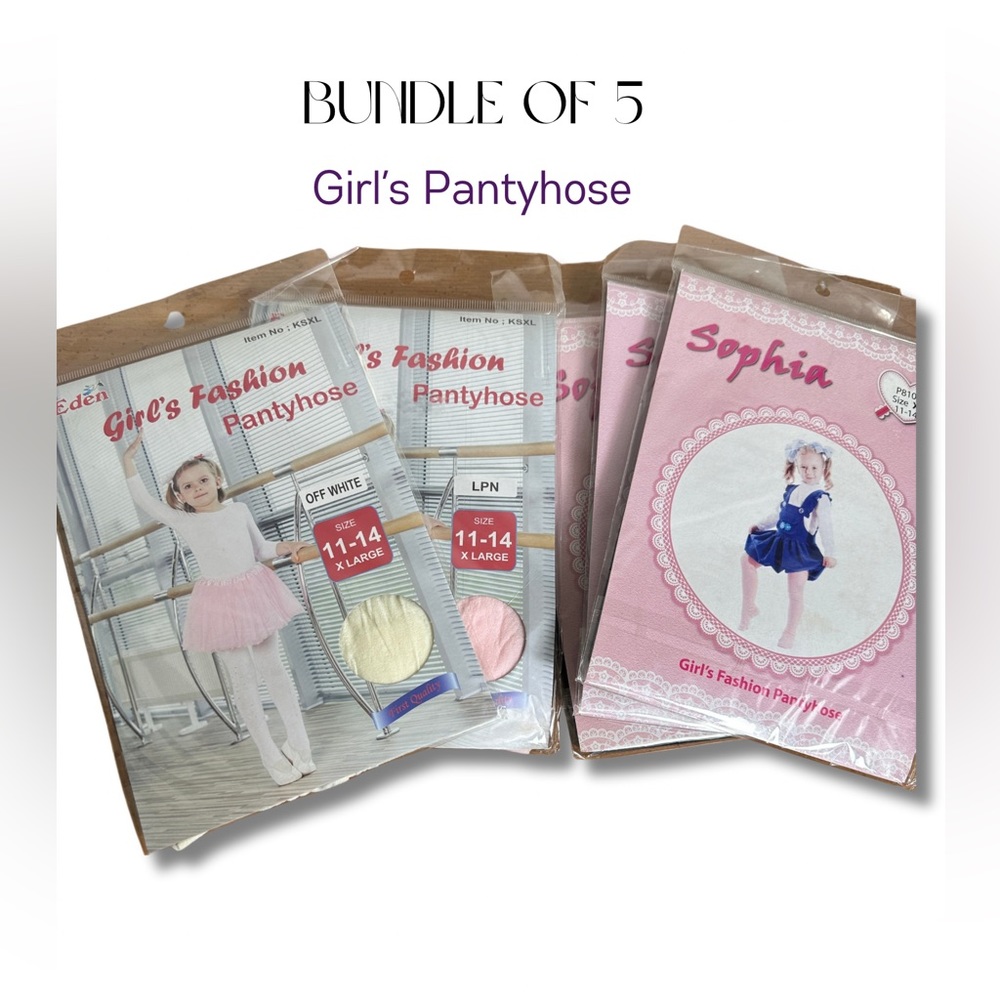 Eden and Sophia Girls Fashion Pantyhose size XL bundle of 5